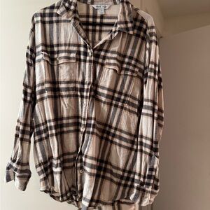 Plaid Button-Up Shirt